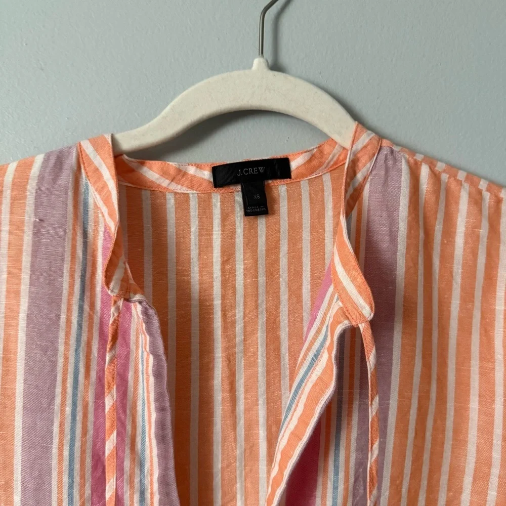 J. Crew Women’s Linen Blend Multi Top tunic Dress Cover Up Oversize